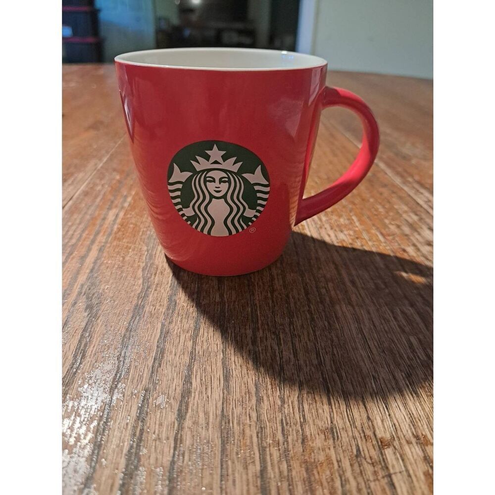 2020 Starbucks Red 12oz Ceramic Coffee Cup Mug with Handle Classic Mermaid Logo